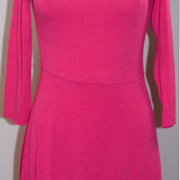 Pink Cotton Long Sleeve Dress - Picture 4 of 12